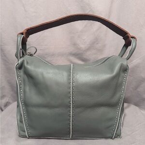 The Sak Leather Los Feliz Hobo in Grayish-Green Color
